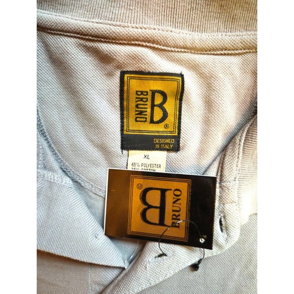 Mens Gray Polo Shirt Size XL Leightweight Bruno New With Tags - Picture 2 of 5